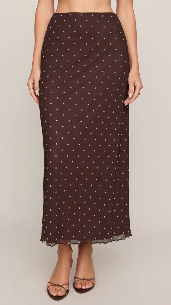 Z Supply Eda Polka Dot Mesh Midi Skirt