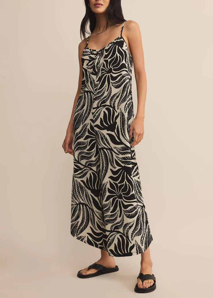 Flared Palm Jumpsuit