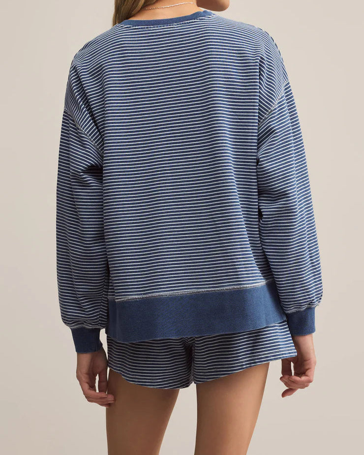 Apollo Knit Denim Striped Sweatshirt