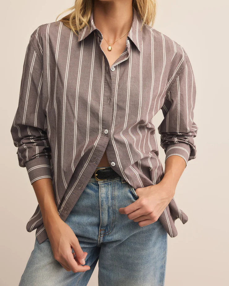 Seaport Striped Poplin Button Up
