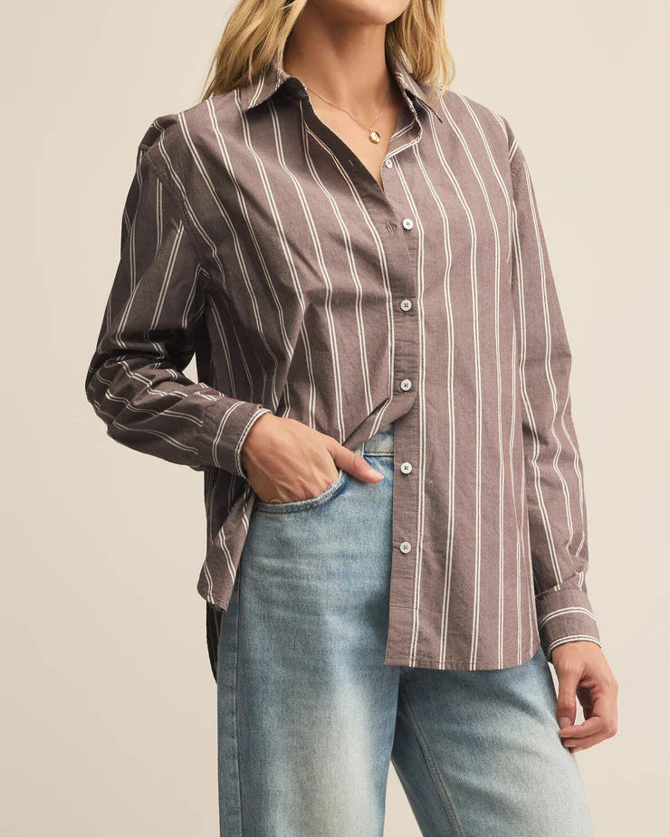 Seaport Striped Poplin Button Up