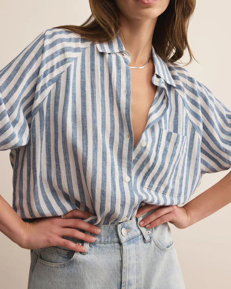 Perfect Linen Striped Top