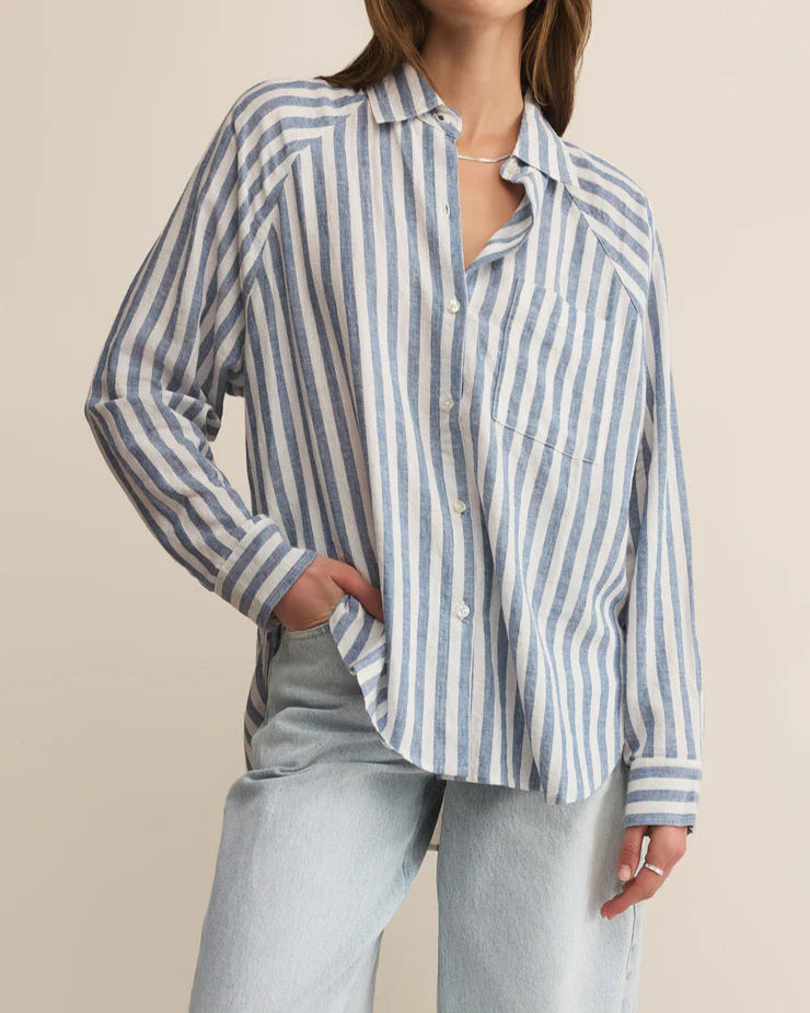 Perfect Linen Striped Top