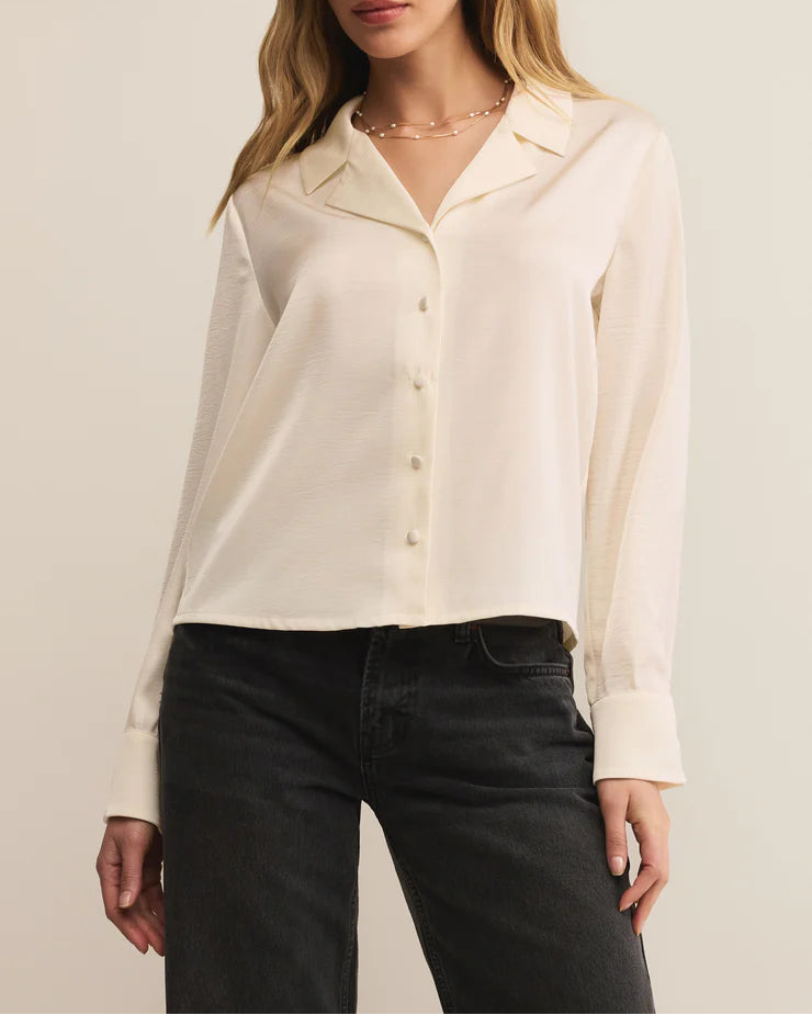 Ana Satin Button Up