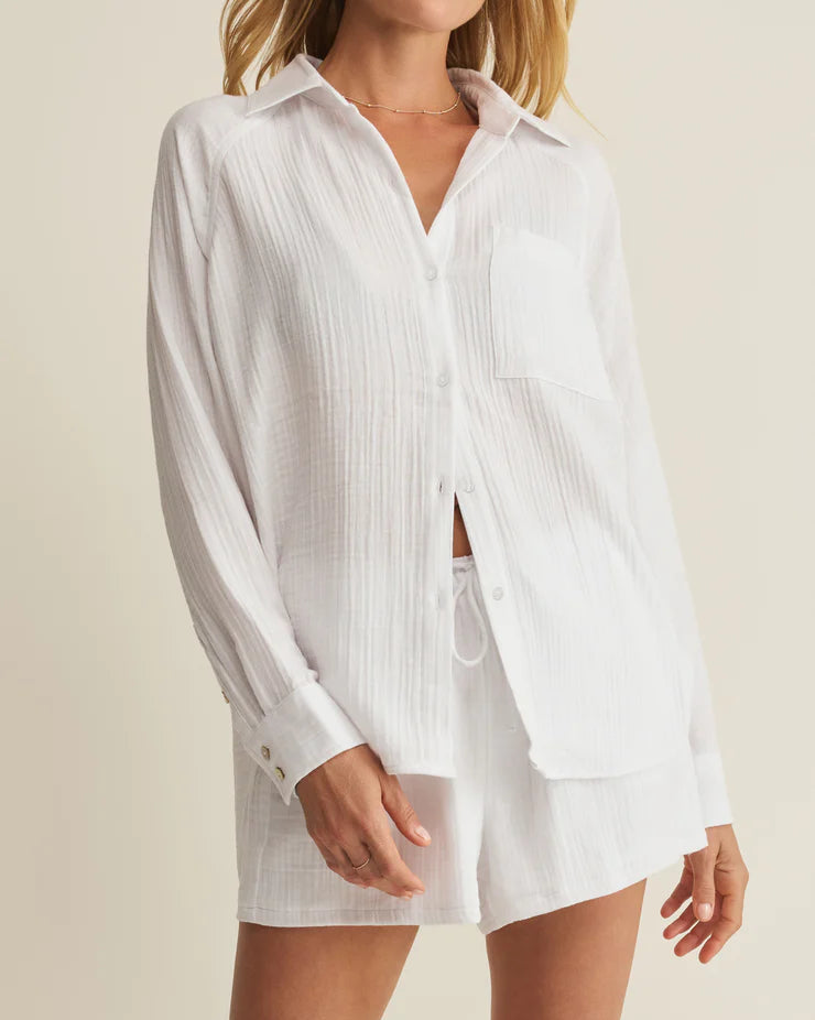 Z Supply The Perfect Airy Button Up Top