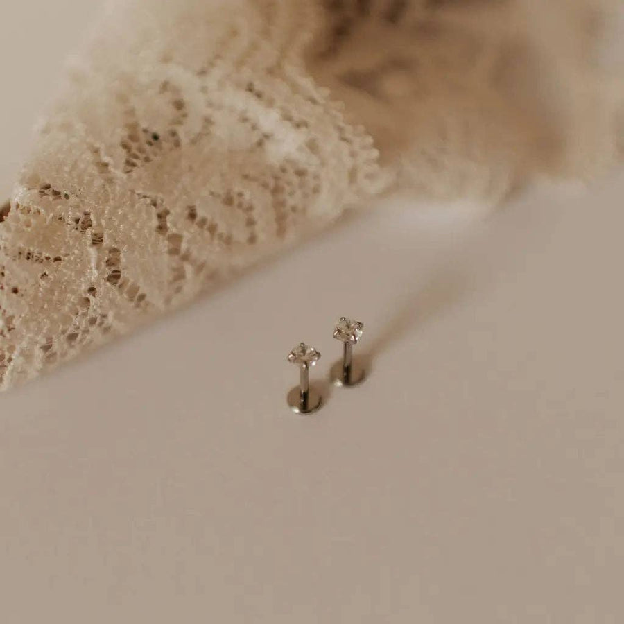 Mauve Jewelry Diamond Flat Back Studs