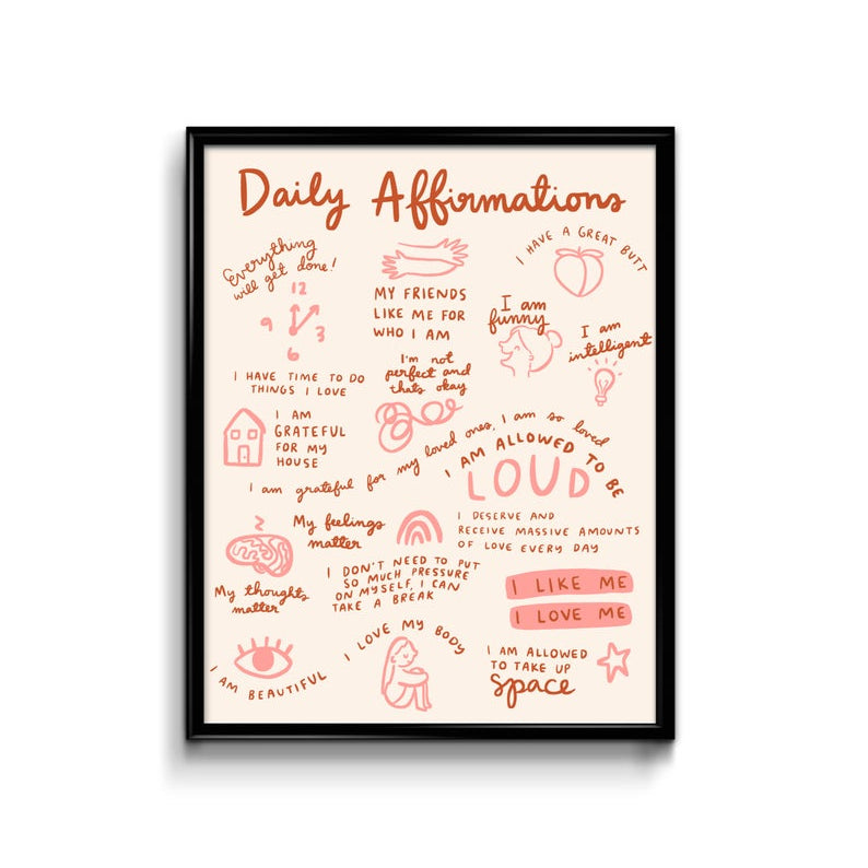 Daily Affirmations Art Print 8x10