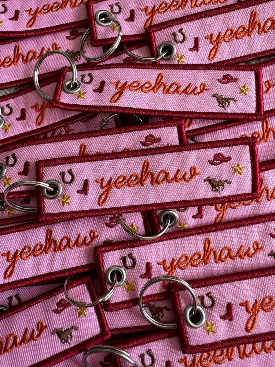 Unexpected Flair Yeehaw Icon Embroidered Keychain