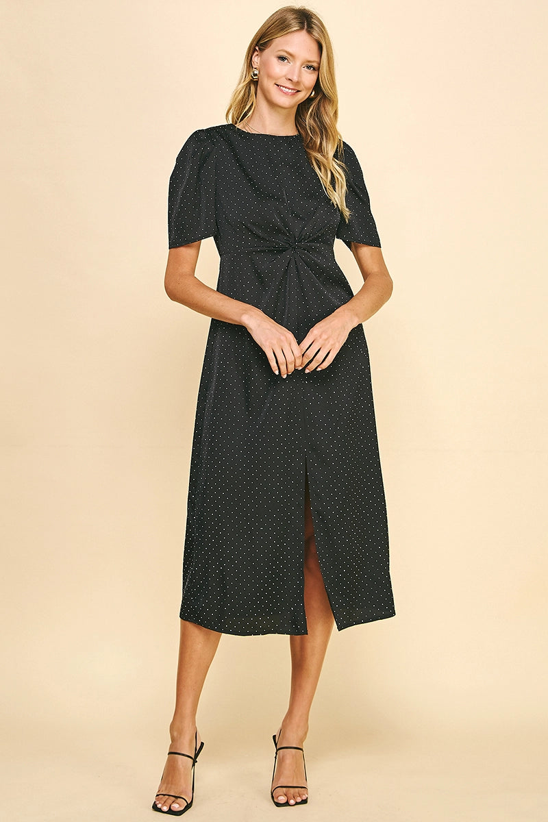 Rhinestone Knotted Maxi Dress