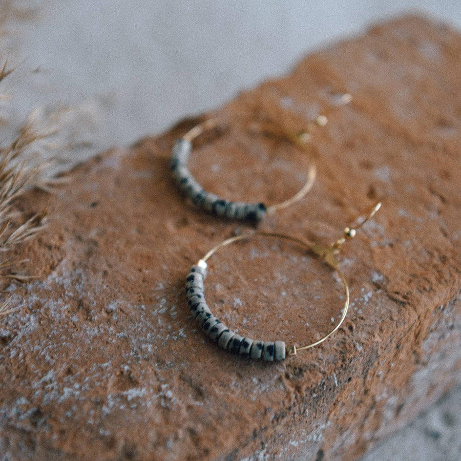 Cecelia Gemstone and Gold-Plated Hoop Earrings