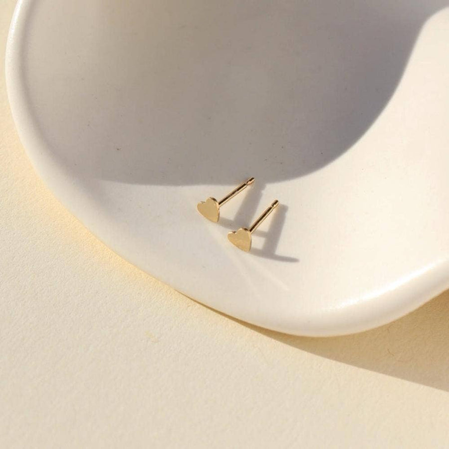Token Tiny Heart Studs