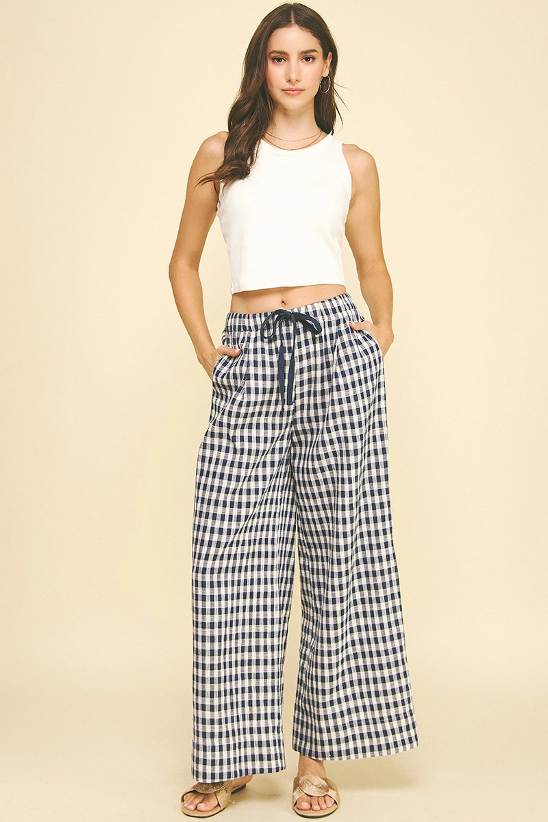 Plaid Wide Pants