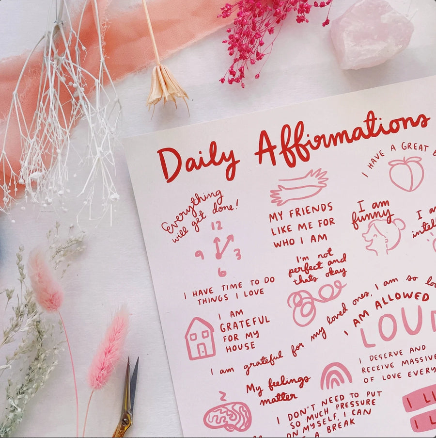 Daily Affirmations Art Print 8x10