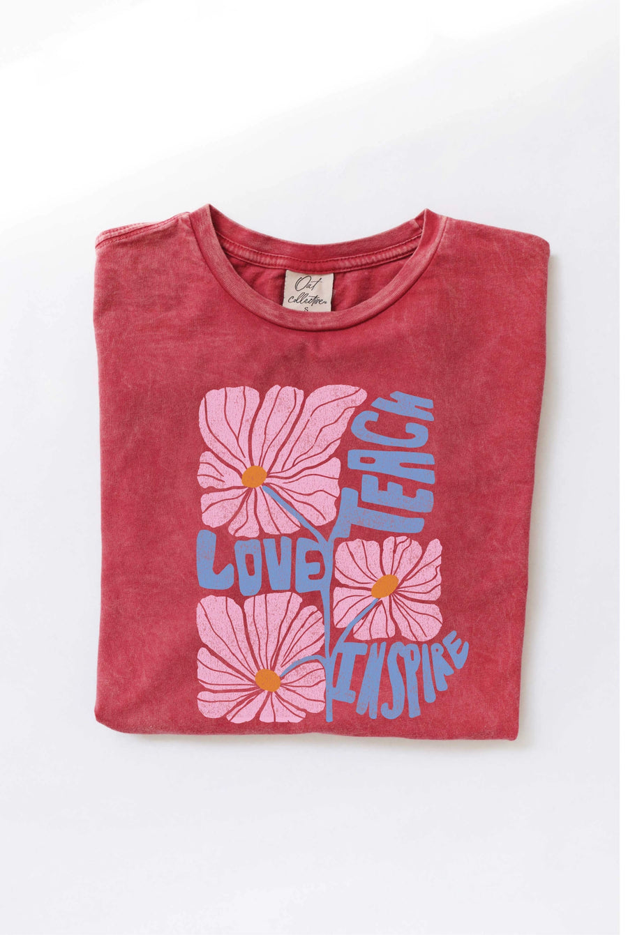 Teach Love Inspire Mineral Washed Graphic Top