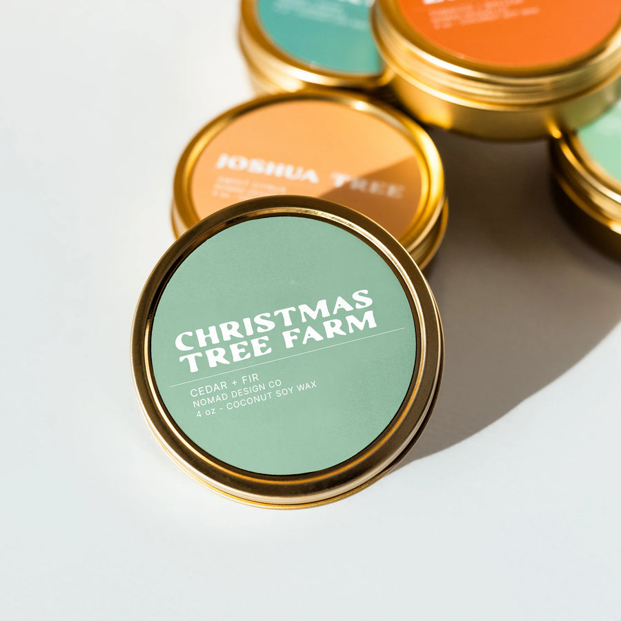 Christmas Tree Farm Travel Tin Candle