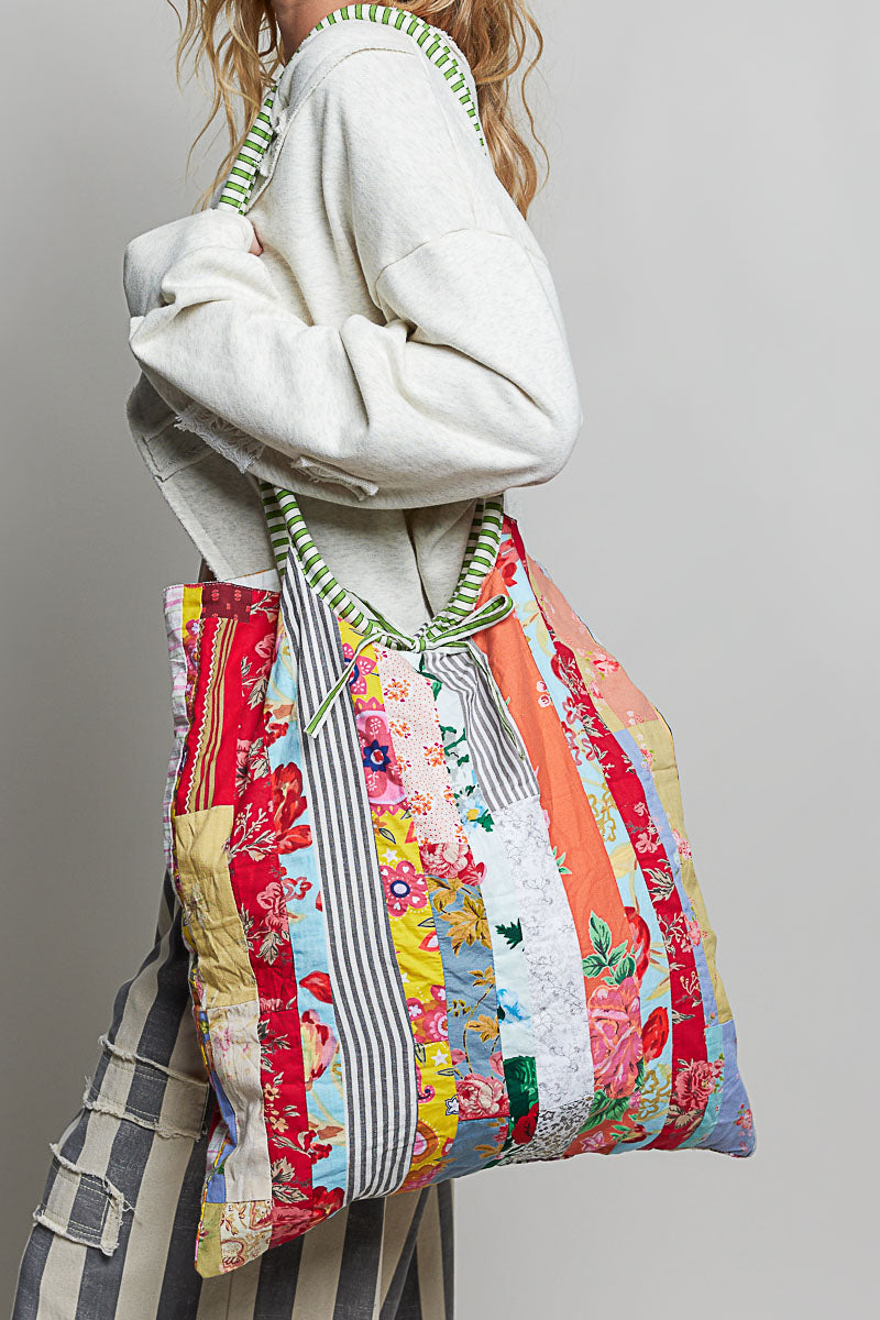 POL Boho Quilted Patchwork Shoulder Bag