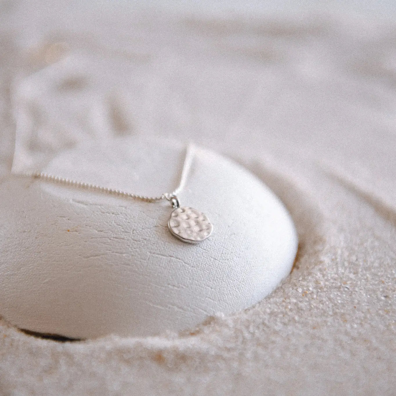Riverstone Hammered Sterling Silver Necklace