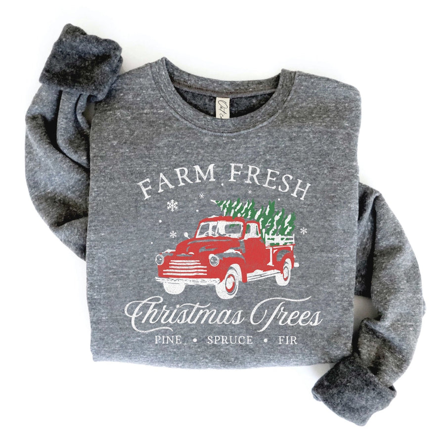 Farm Fresh Christmas Trees Graphic Sweatshirt