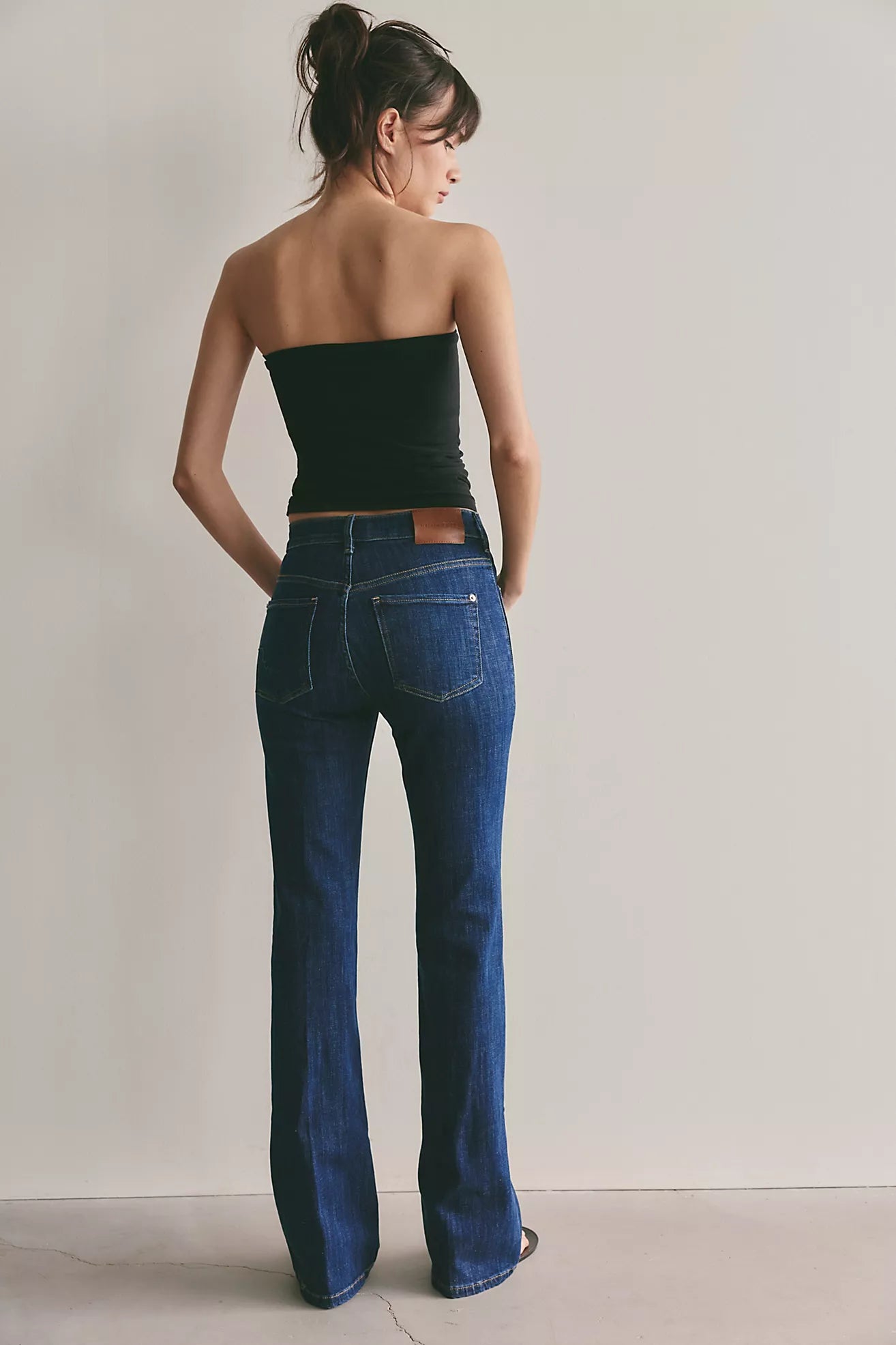 Free People Double Knot High-Rise Straight Bootcut Jeans