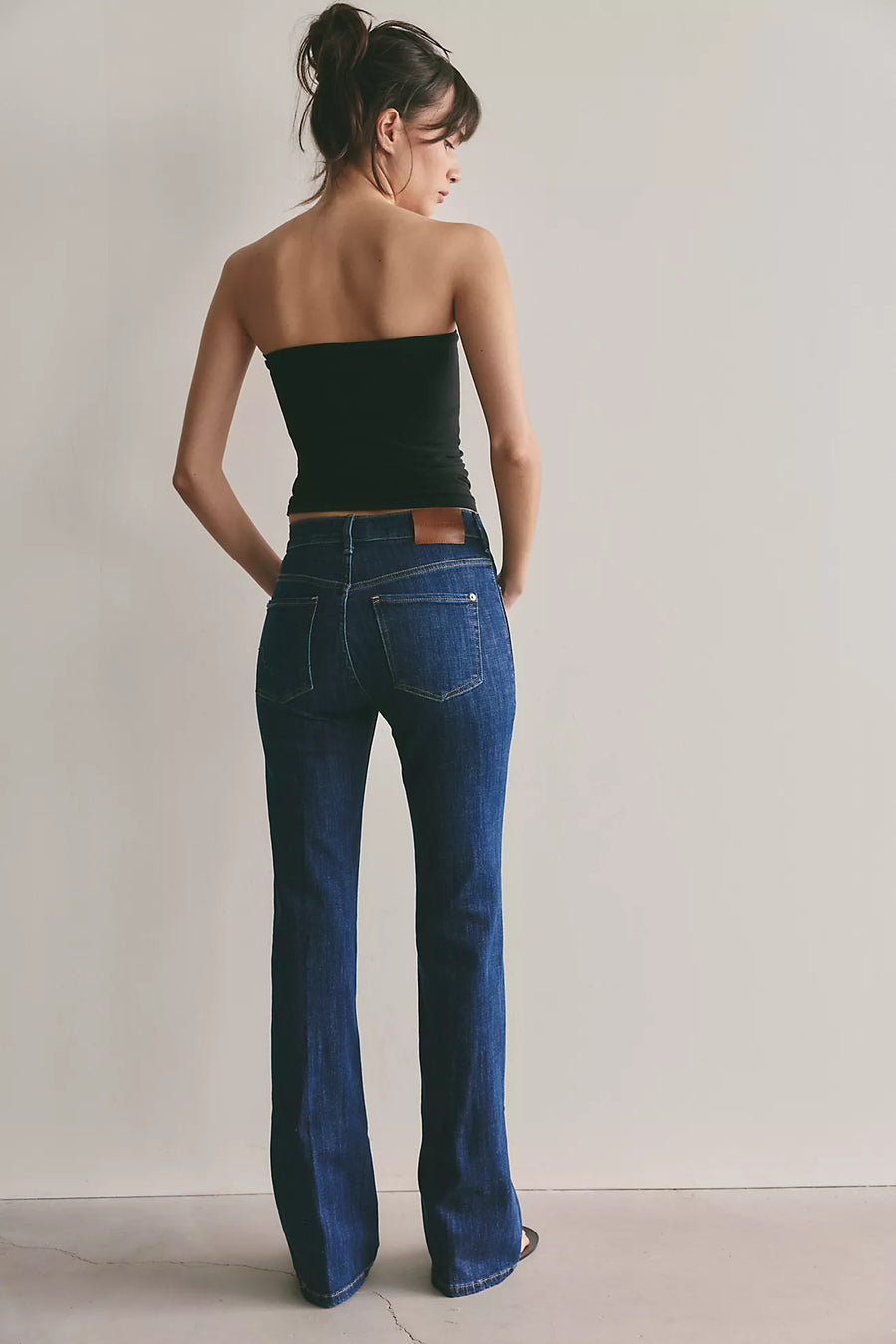 Free People Double Knot High-Rise Straight Bootcut Jeans