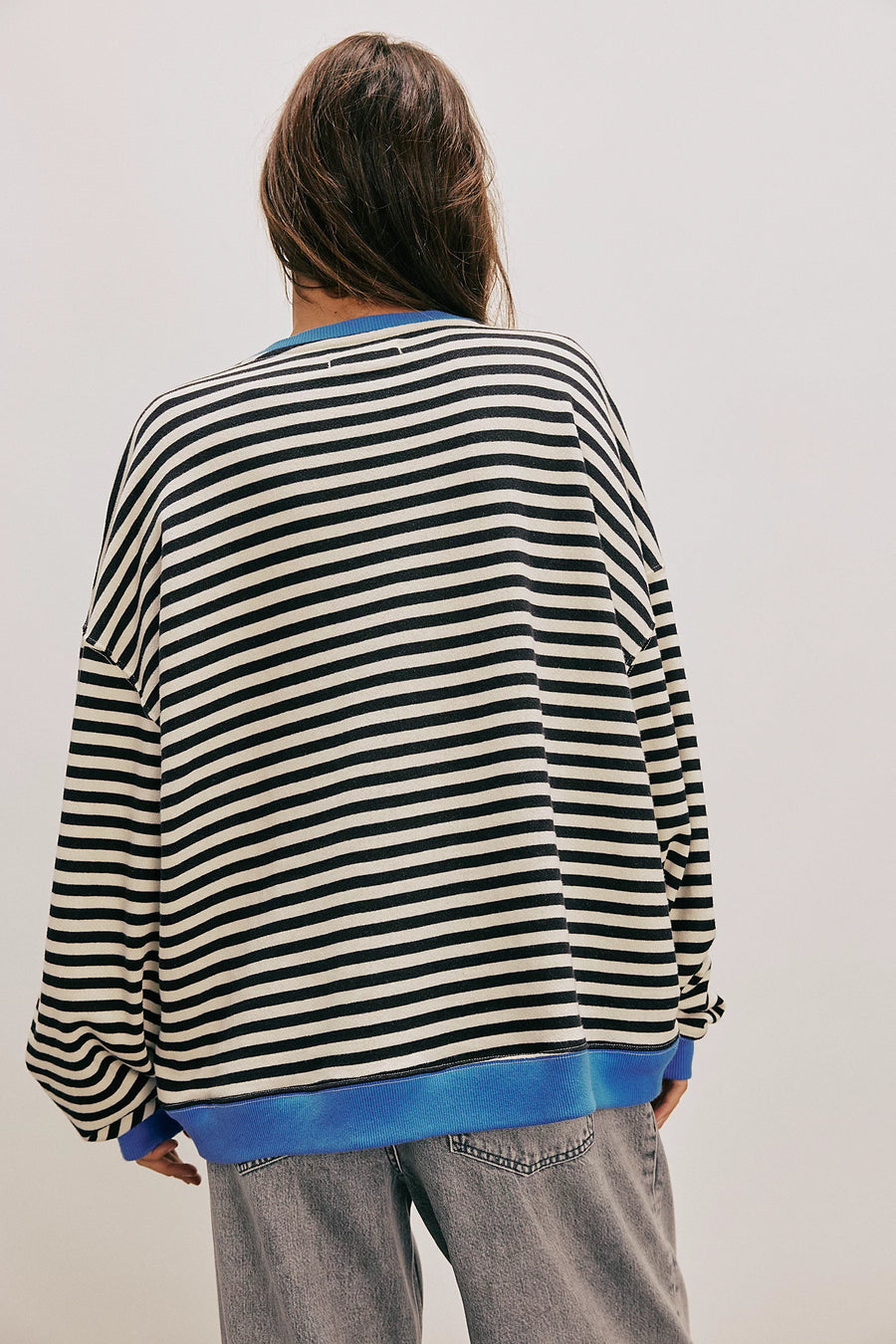 Free People Classic Striped Oversized Crewneck