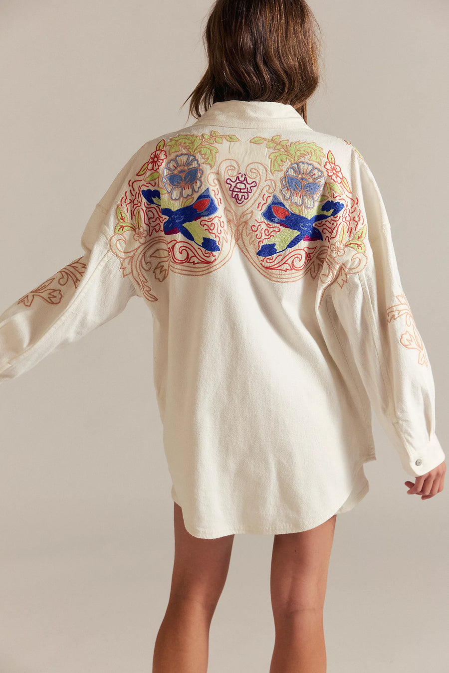 Free People We The Free Take Flight Embroidered Shirt
