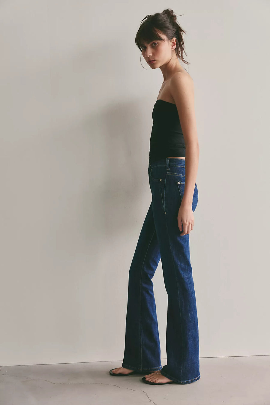 Free People Double Knot High-Rise Straight Bootcut Jeans