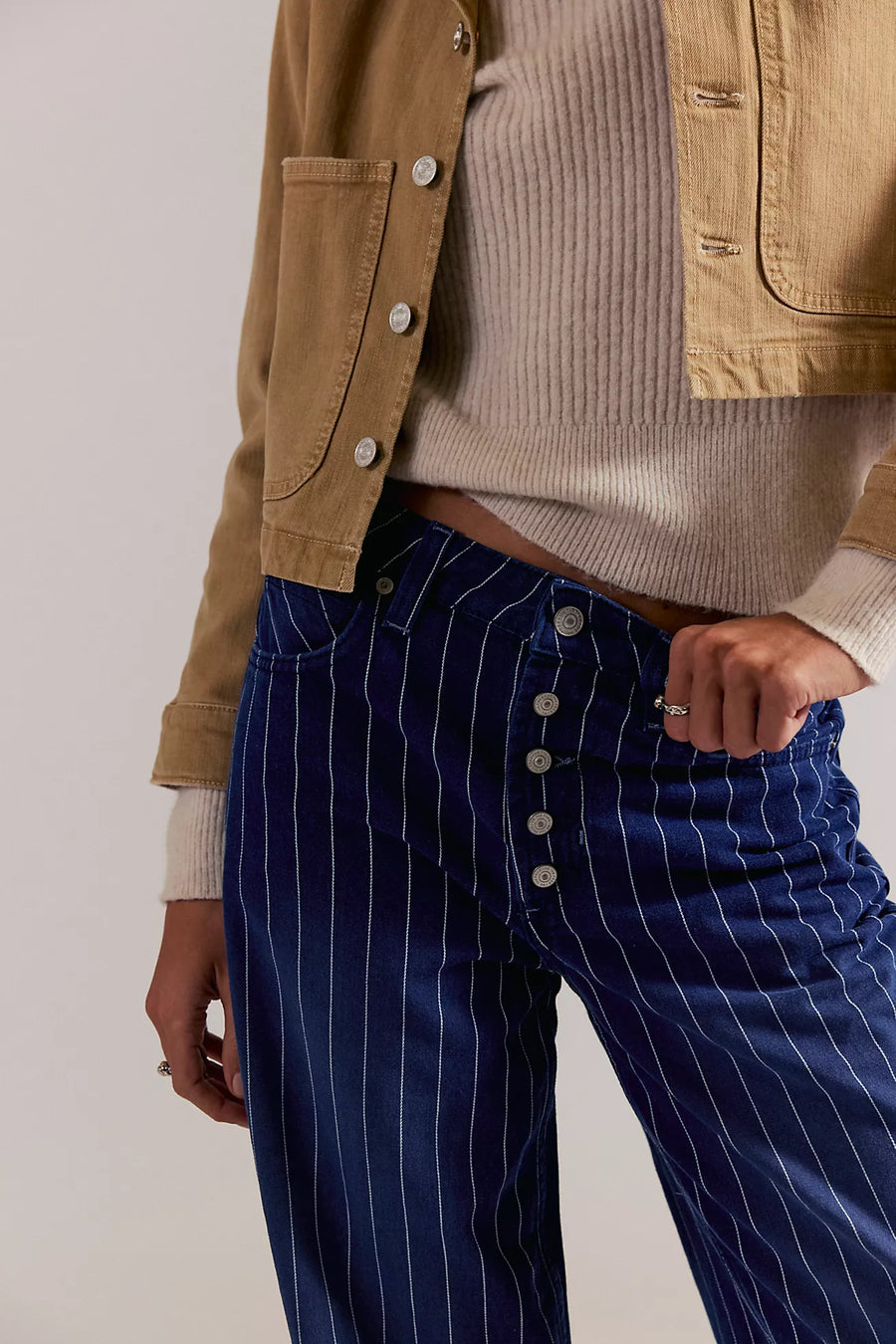 We The Free Nia Striped Boyfriend Jeans