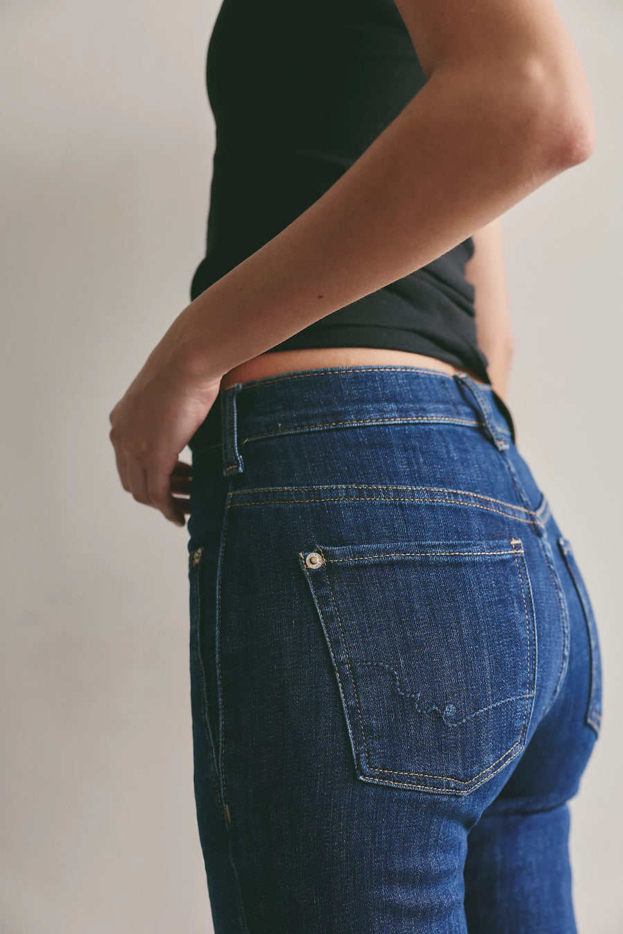 Free People Double Knot High-Rise Straight Bootcut Jeans