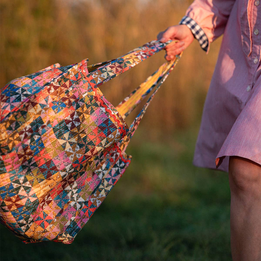 Handker Calico Quilted Tote