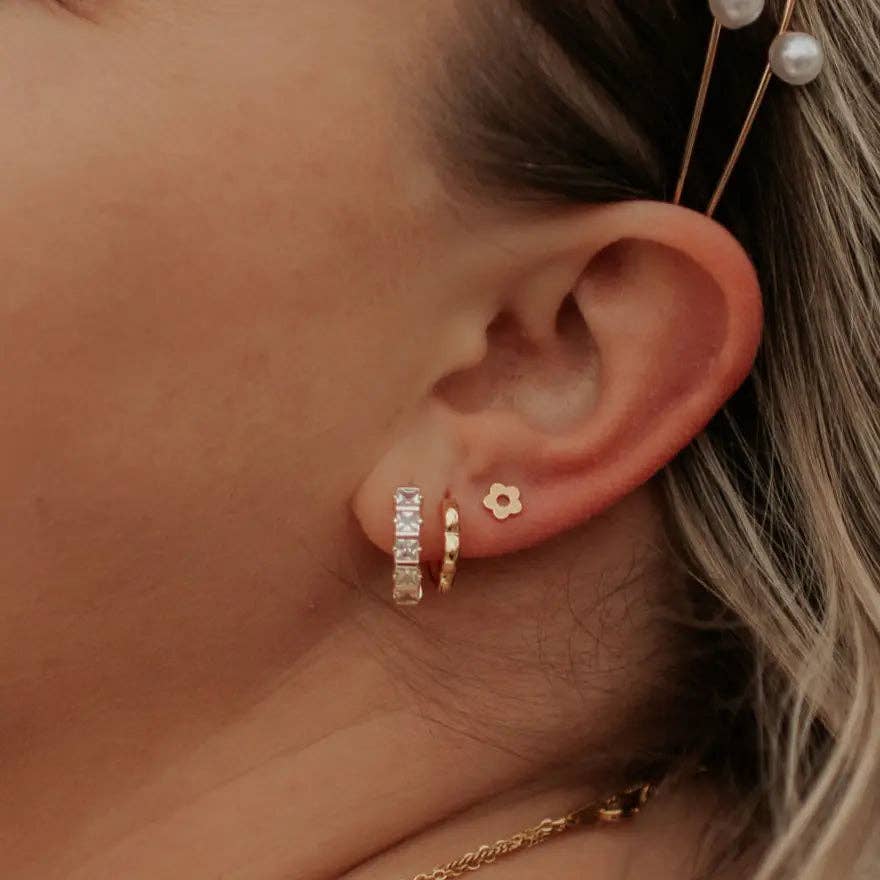 Mauve Jewelry Flower Flat Back Studs
