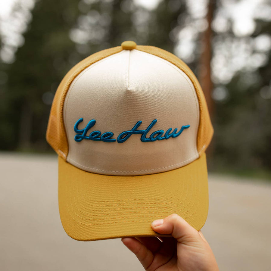 Montana Scene Yeehaw Embroidered Trucker Hat