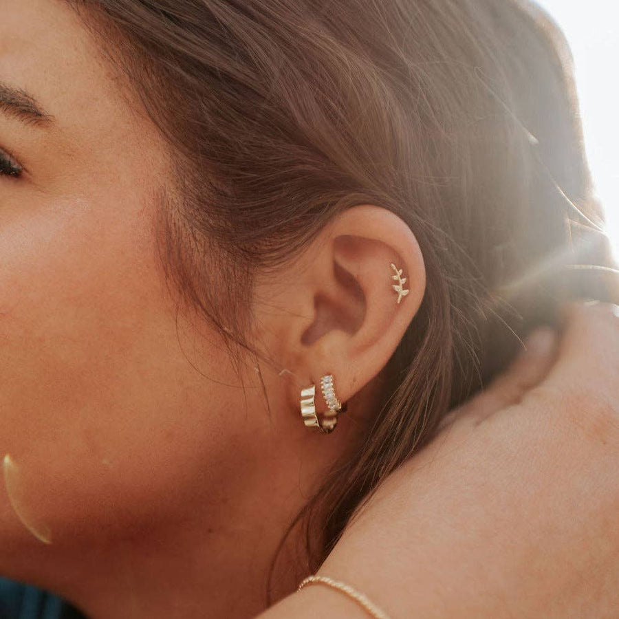Mauve Jewelry Laurel Gold Leaf Studs
