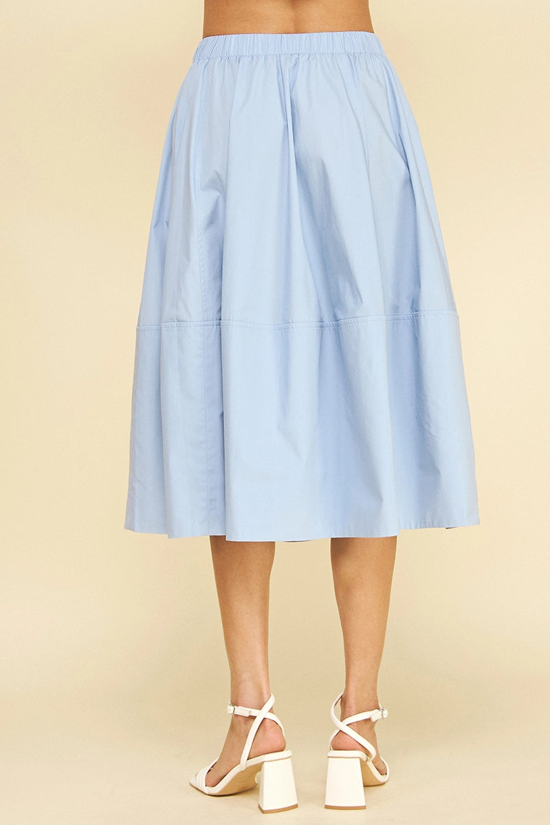 PINCH Pleated Poplin Midi Skirt