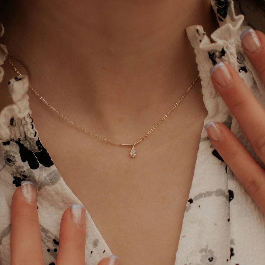 Mauve Jewelry Harper Diamond Teardrop Necklace