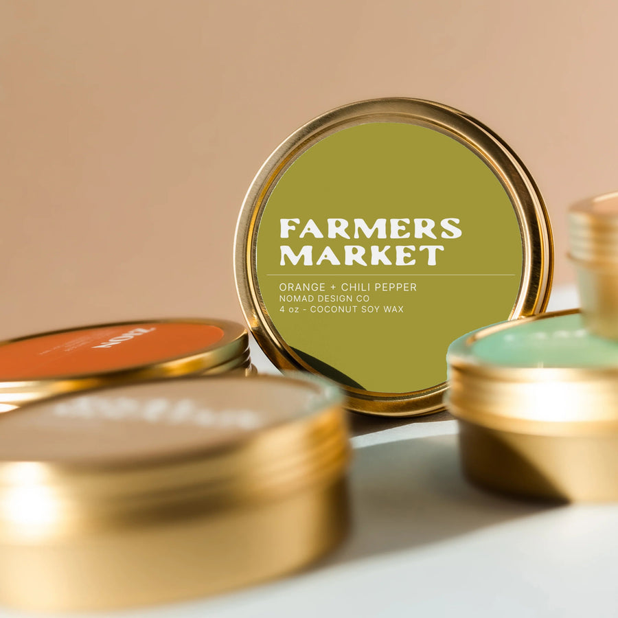 Farmers Market Travel Tin Candle