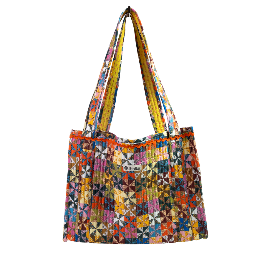 Handker Calico Quilted Tote