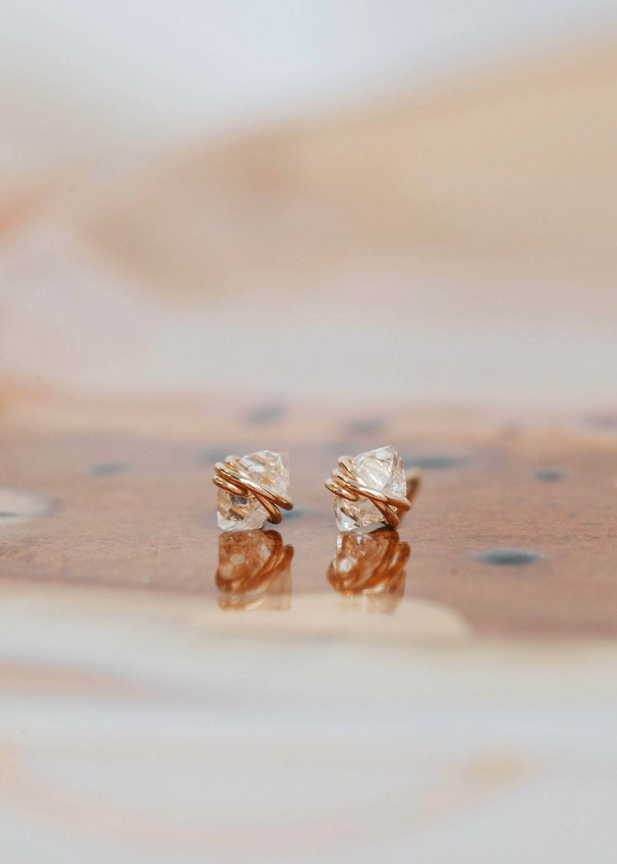 Hello Adorn Herkimer Diamond Studs