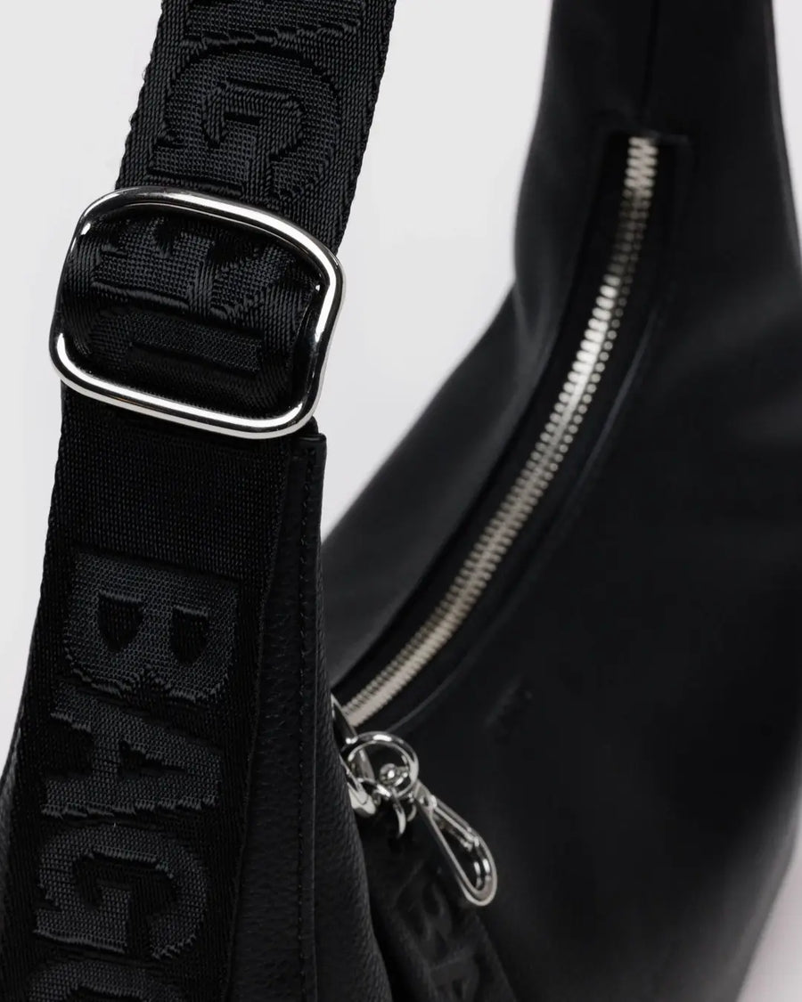 Small Recycled Leather Crescent Bag