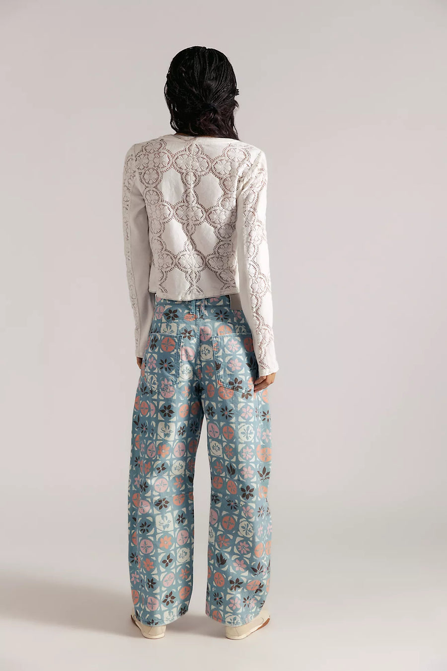 We The Free Good Luck Printed Barrel Jeans