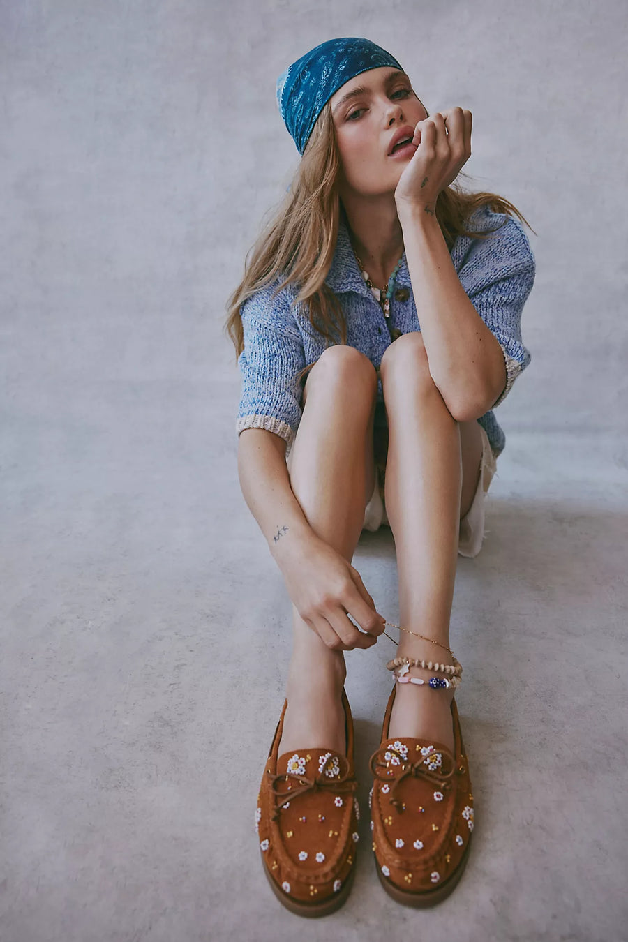 Free People Sandy Seed Bead Boat Shoe
