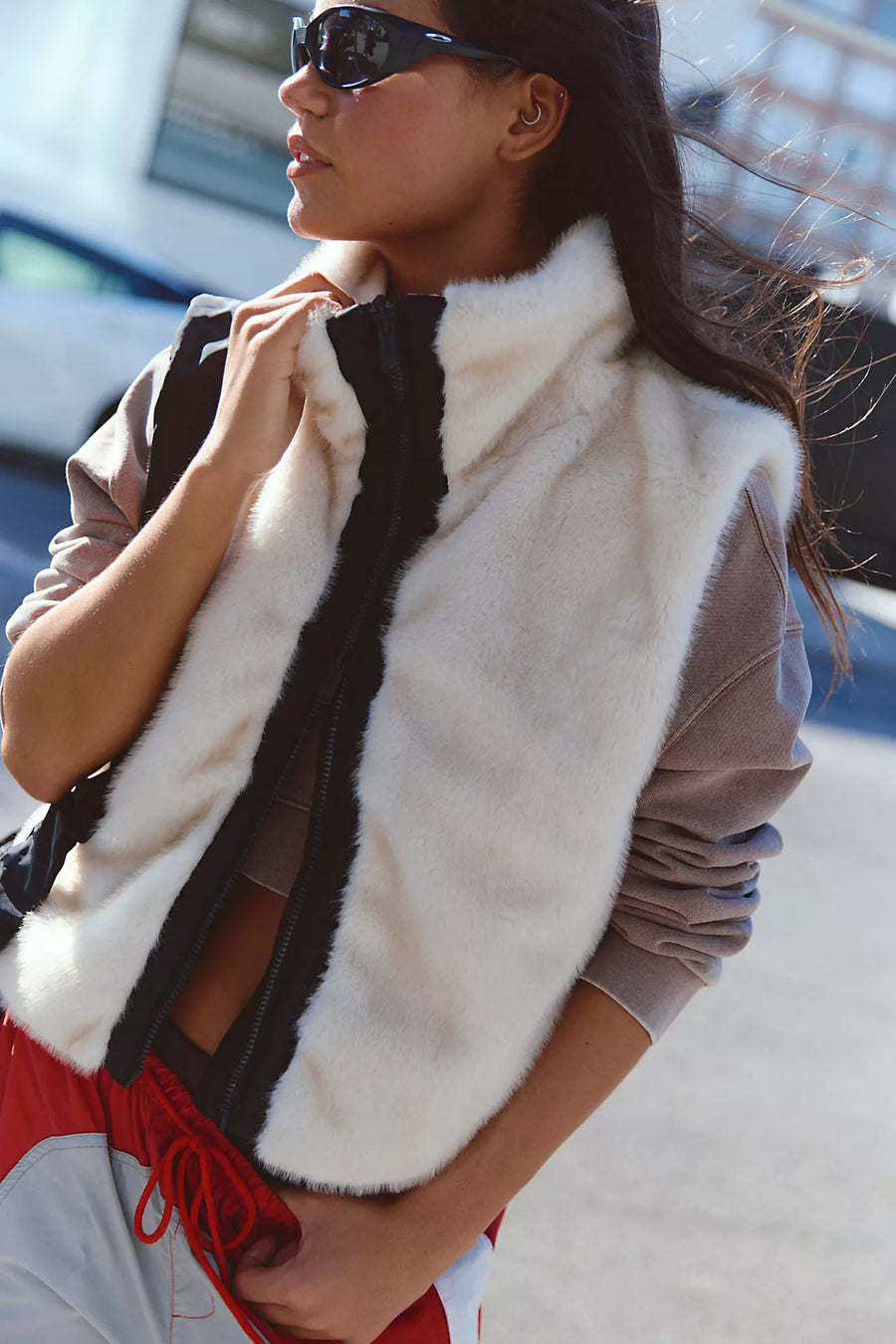 Free People Peak Season Fleece-Lined Faux Fur Vest