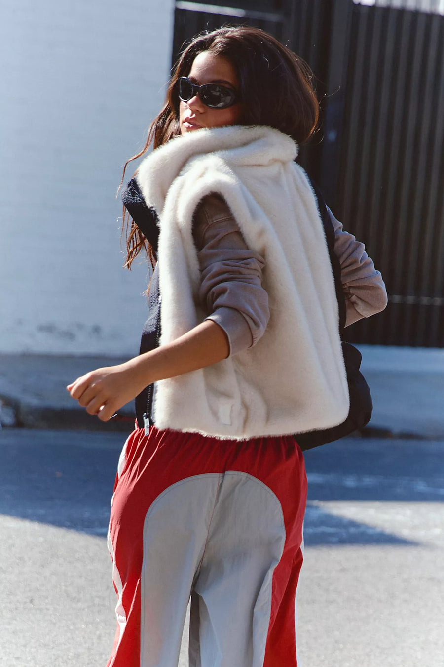 Free People Peak Season Fleece-Lined Faux Fur Vest