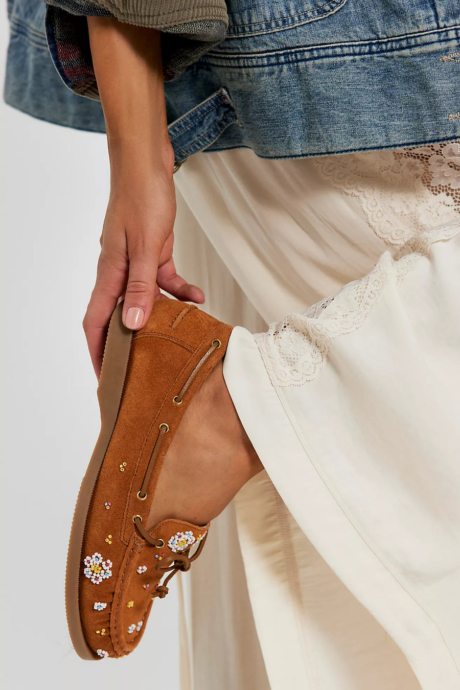 Free People Sandy Seed Bead Boat Shoe