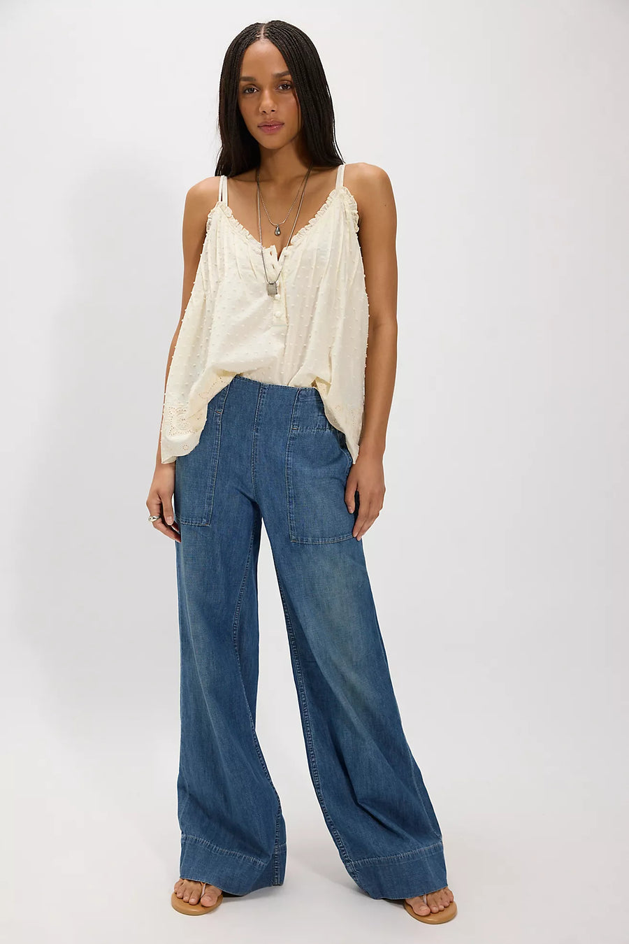 Free People Breezy Denim Pull On Jeans