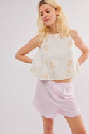 Free People Fun and Flirty Embroidered Top
