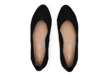 Load image into Gallery viewer, Toms Jutti Neat Black Suede Flat
